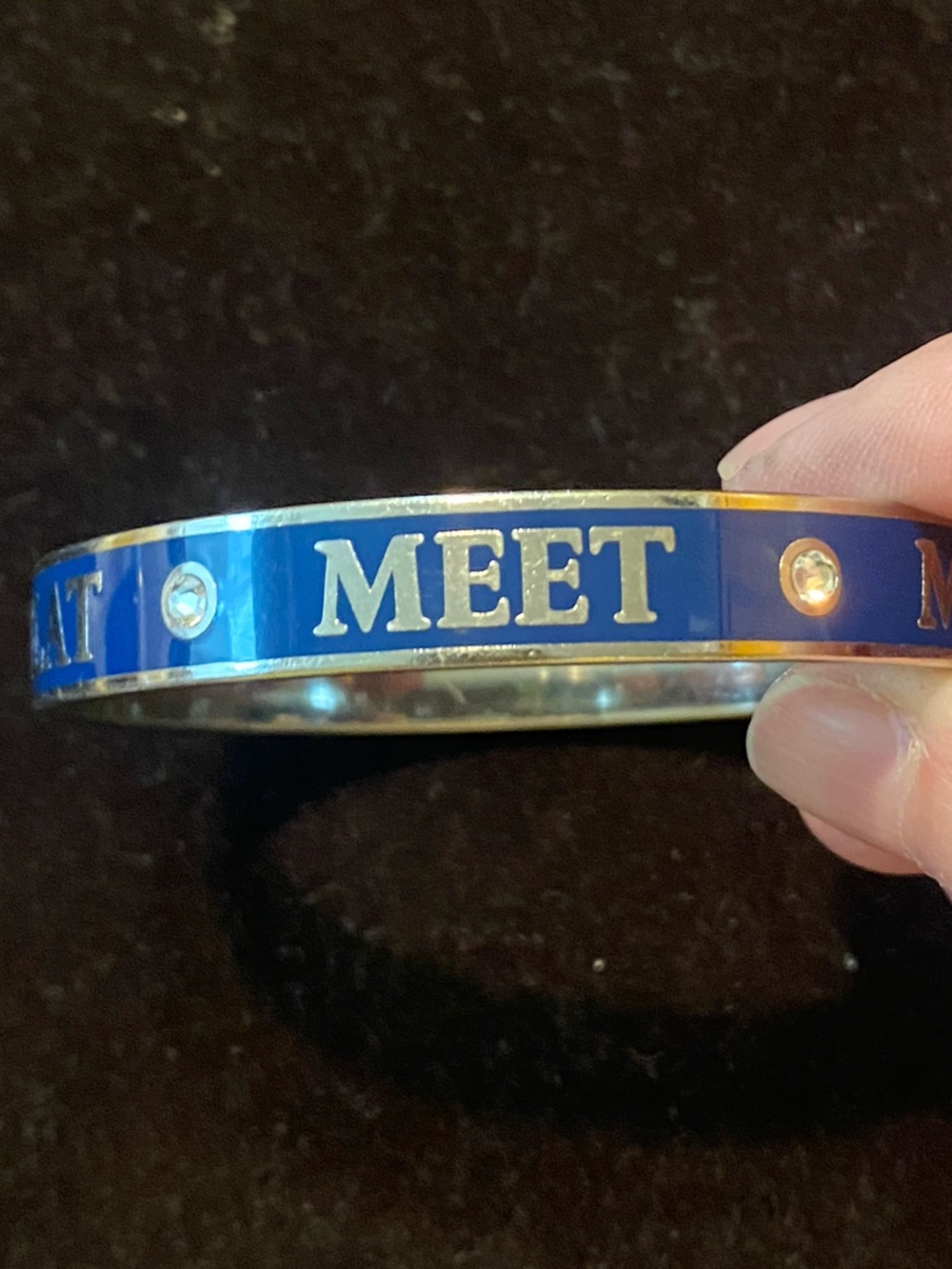 My Flat in London Blue Bangle Bracelet with message inside bangle